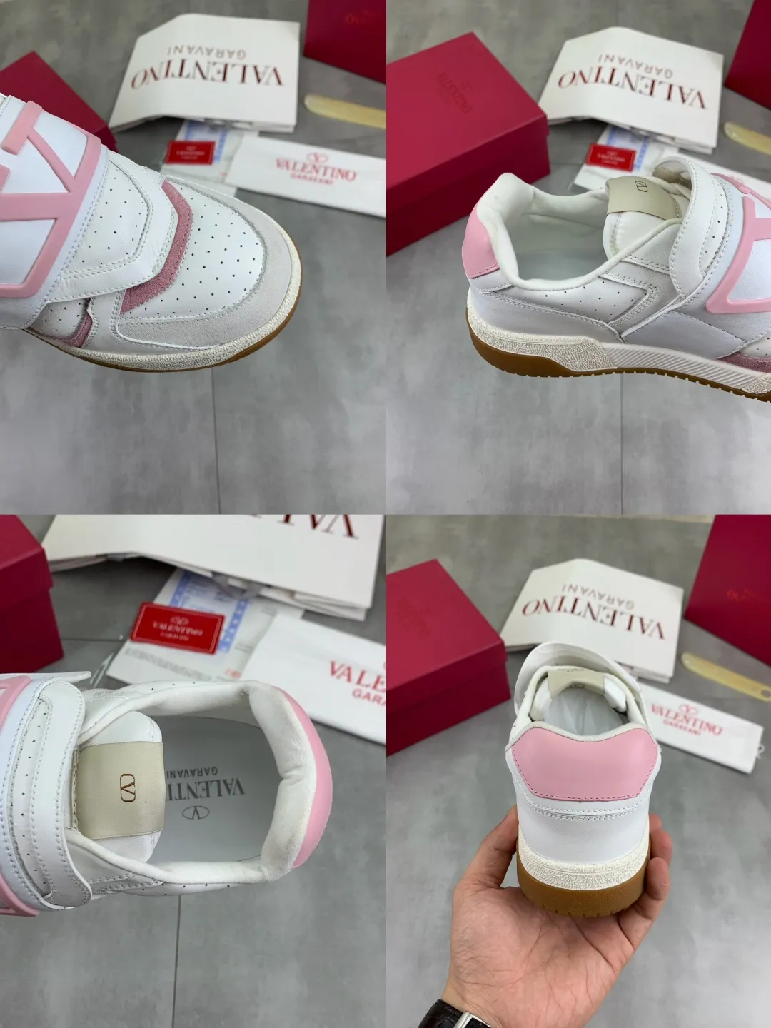 Men's men's shoes 💰P680 New Valentino 𝑶𝒏𝒆𝑺𝒕𝒖𝒅 Couple's sports shoes series Valentino 2025 new couple's sports shoes are on sale. The original ZP purchase and dismantling. Repeated pattern making and modification. 1:1 restoration! Top luxury masterpiece Velcro design Soft and comfortable imported calfskin brings excellent elegant texture and excellent on-foot comfort Top purchasing version upper: imported calfskin surface/original oil edge craftsmanship Lining: water-dyed sheepskin lining Outsole: original development 𝐓𝐏𝐔 two-color combination outsole Packaging: original configuration complete package Code number: 35-46